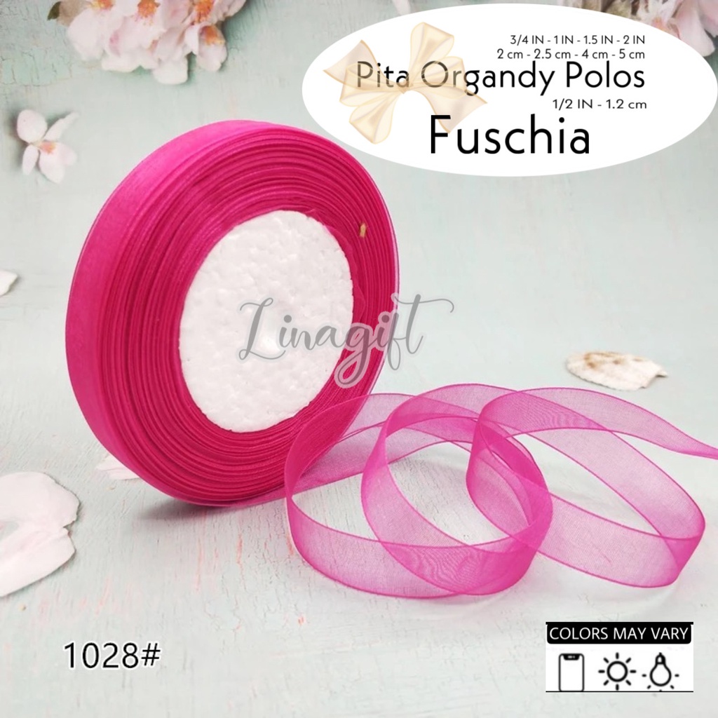 ( 3 Meter ) PITA ORGANDY POLOS 3/4 IN - PITA ORGANDI 2 CM 0.75 INCH HIASAN DEKOR DEKORASI KADO BINGKISAN SOUVENIR GOODIE BAG PARSEL PARCEL HAMPERS