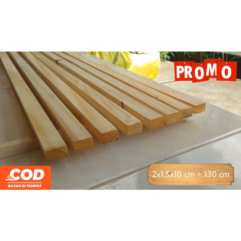 [PROMO] Lis kayu Jati Belanda halus uk ( 2x1,5x Panjang 10>120 )Ex Palet untuk Dekorasi dan Kerajina