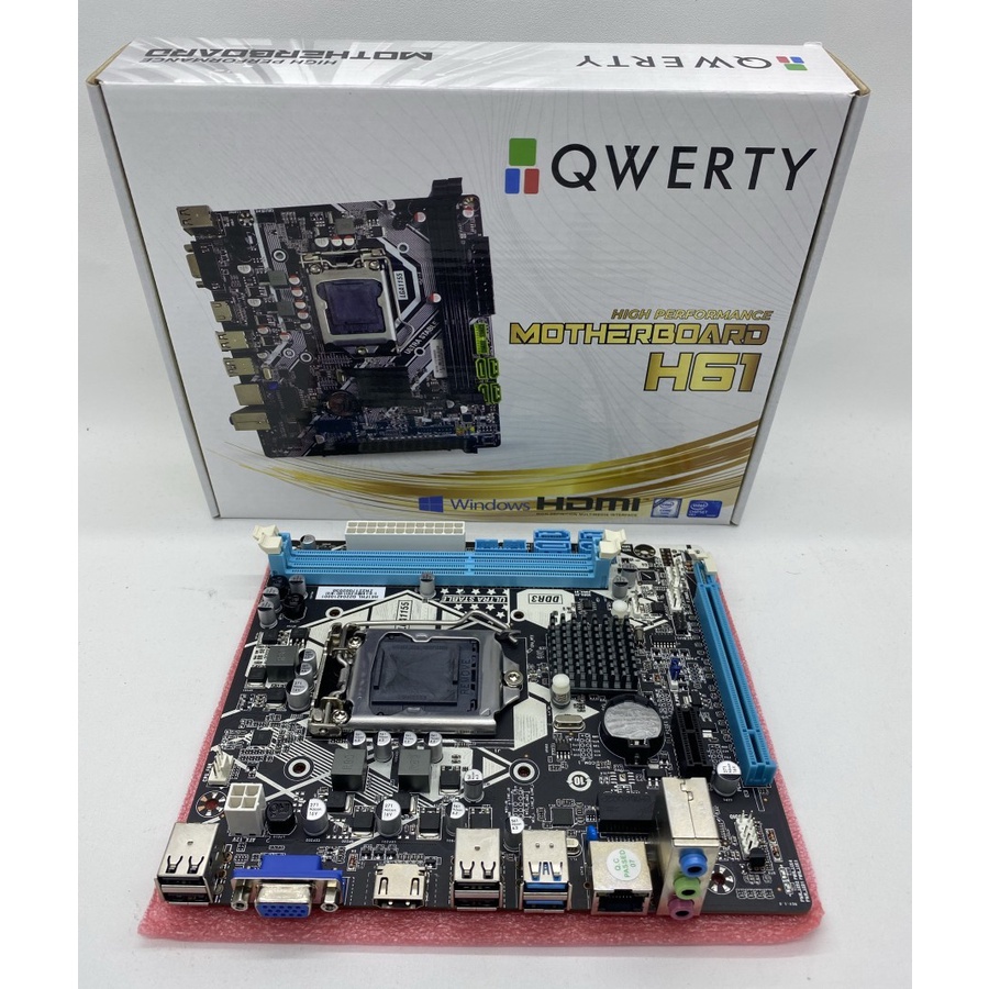 Motherboard Qwerty H61 LGA 1155 DDR3 m-ATX ada Slot M.2 NVME