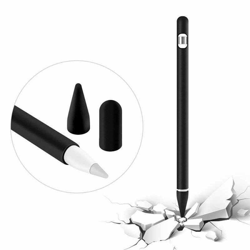 Case Silikon Pensil Anti Hilang Untuk Apple Pencil 1aksesoris Portable Tempat Pulpen Stylus Elastis Dengan Pen Case Nib Caps