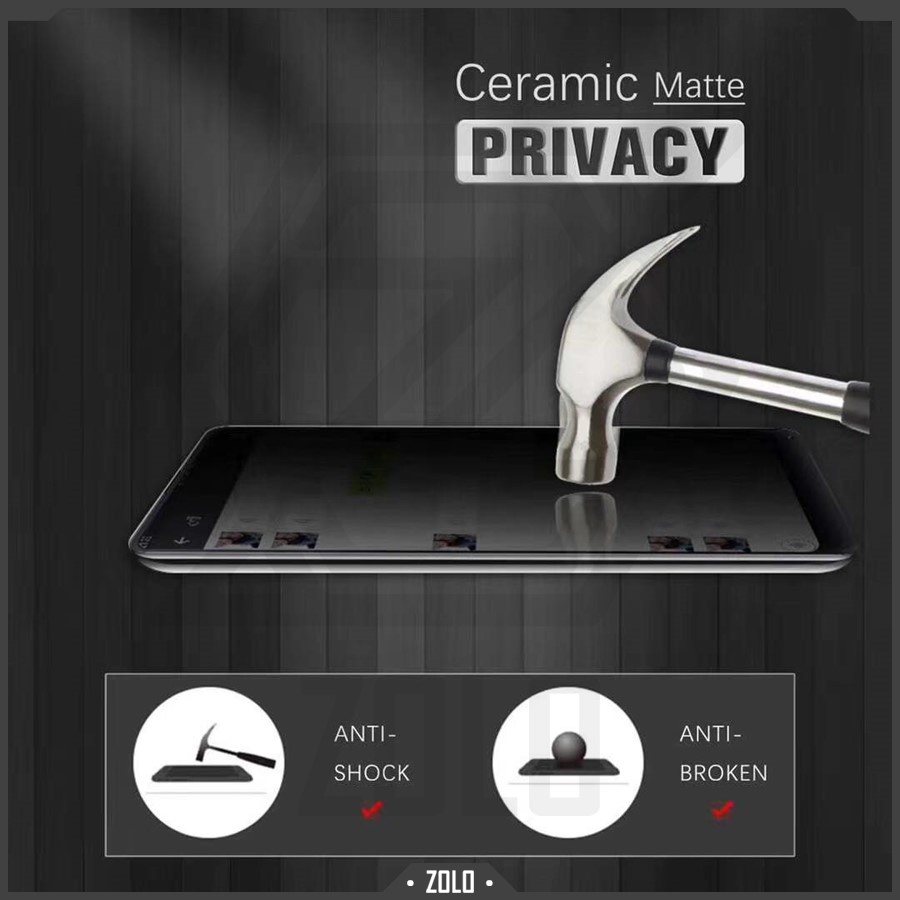 Antigores Ceramic Privacy iPhone / Antigores Anti Spy iPhone Clear Matte / Non Tempered Glass