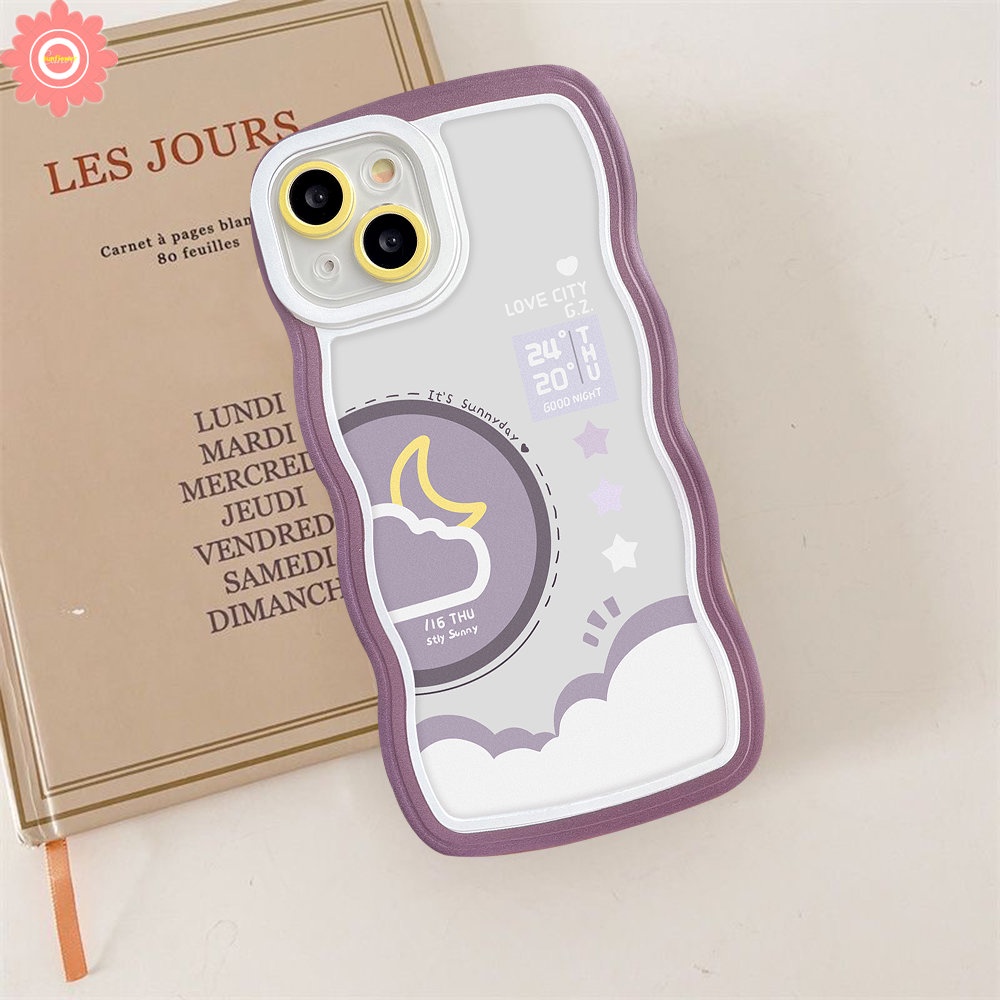 Case Pasangan Untuk Samsung A14 A04 A32 A53 A50s A22 A13 A04s A03s A04E A50 A12 A23 A52 A52s A33 A02s A03 A21s A30s A20 A11 A51 A31 M32 Bergelombang Pinggiran Siang Malam Ramalan Cuaca Soft Cover