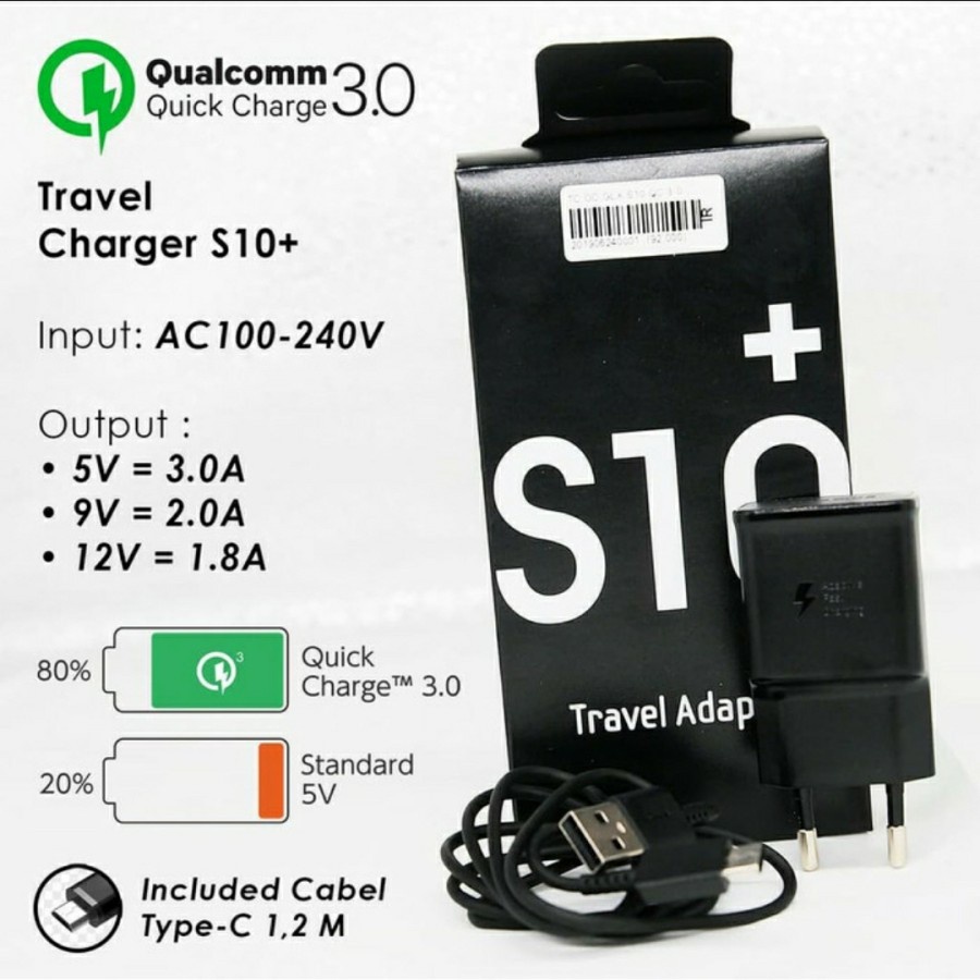 Travel Charger Samsung S10+ S10 Plus Fash Charging Originial