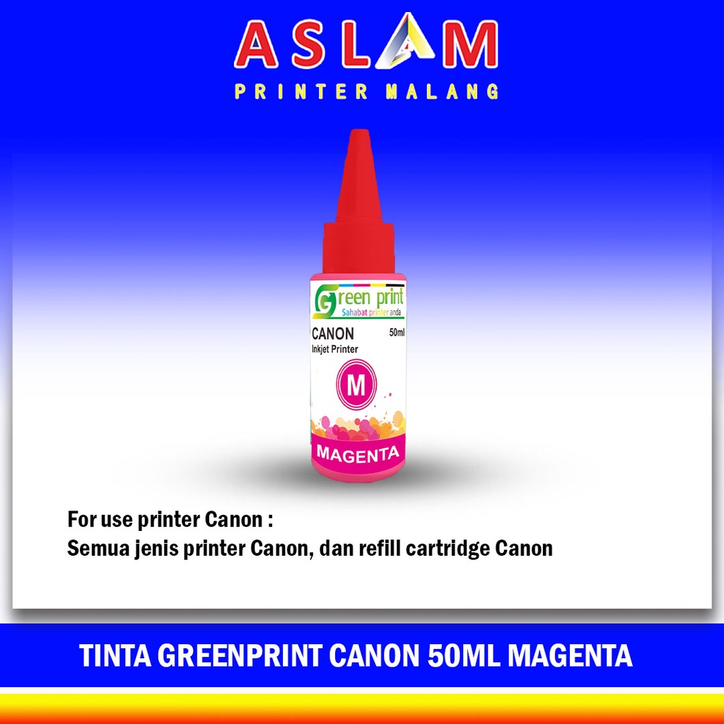 Tinta Canon 50ml Merah (Magenta) Tinta Canon Green Print Untuk Refill Cartridge Canon