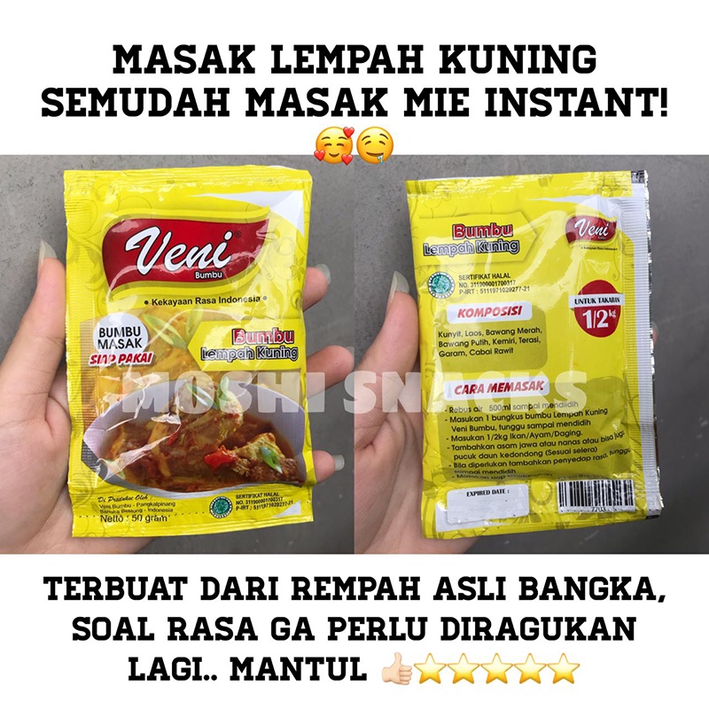 

Bumbu Masak Instan Lempah Kuning VENI 50gr Asli Bangka / Bumbu Lempah Kuning Bangka Siap Masak Halal
