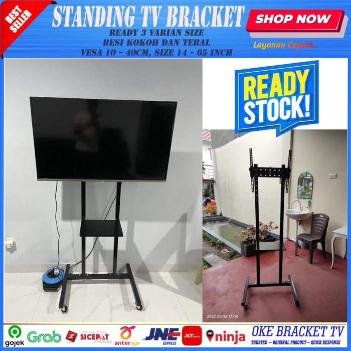 BRACKET STAND RODA DORONG / BREKET TV TIANG RODA 65 60 55 50 43 32 INC