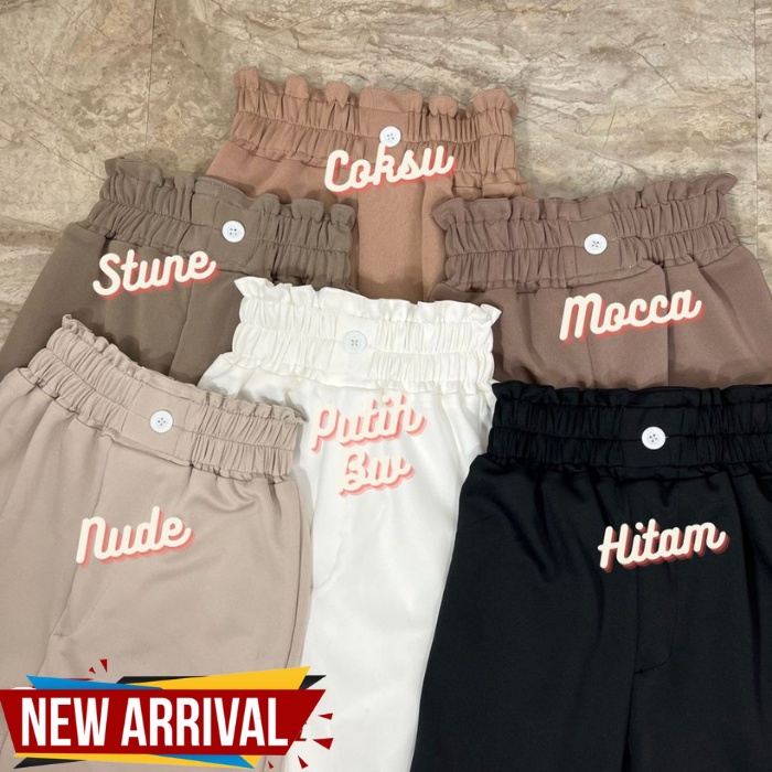 Celana Kulot Highwaist Wanita Kekinian Loose Cullote Pants Terbaru