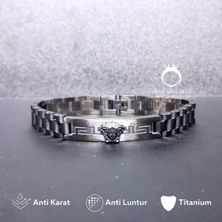 [Bayar Di Tempat] Gelang Pria Titanium Anti Karat Model Keren Anti Karat Kualitas Super