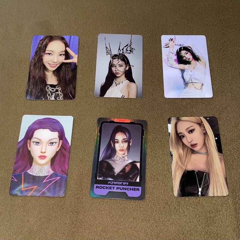 Pc Aespa Girls,Savage Photocard Karina hallu quest,pos,hallu lenti,synk lenti,character card Ning Ni