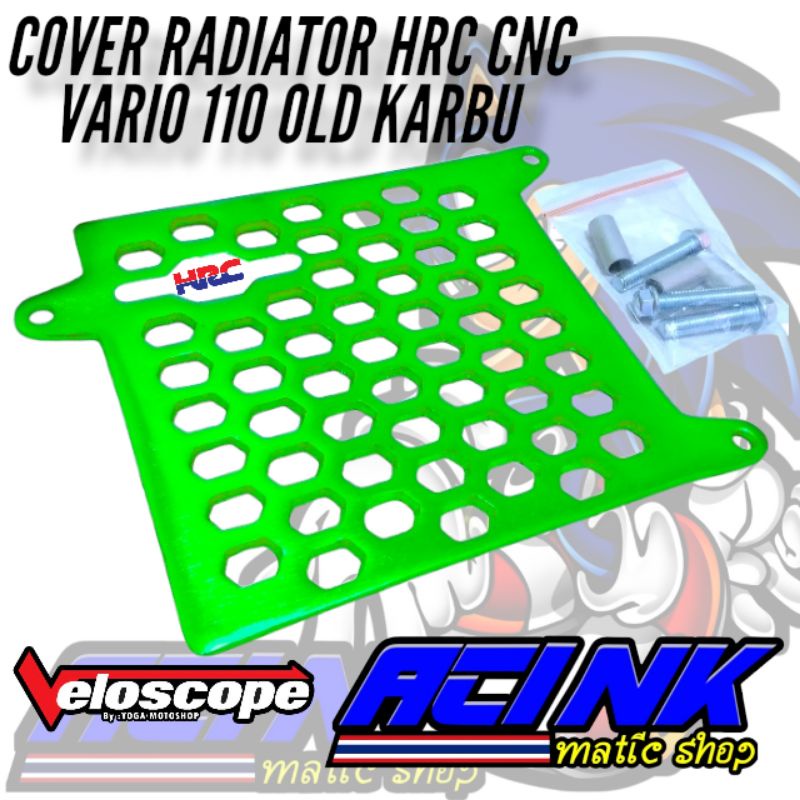 Cover radiator hrc vario 110 cnc vario karbu almunium / tutup cover radiator vario 110 cnc almunium