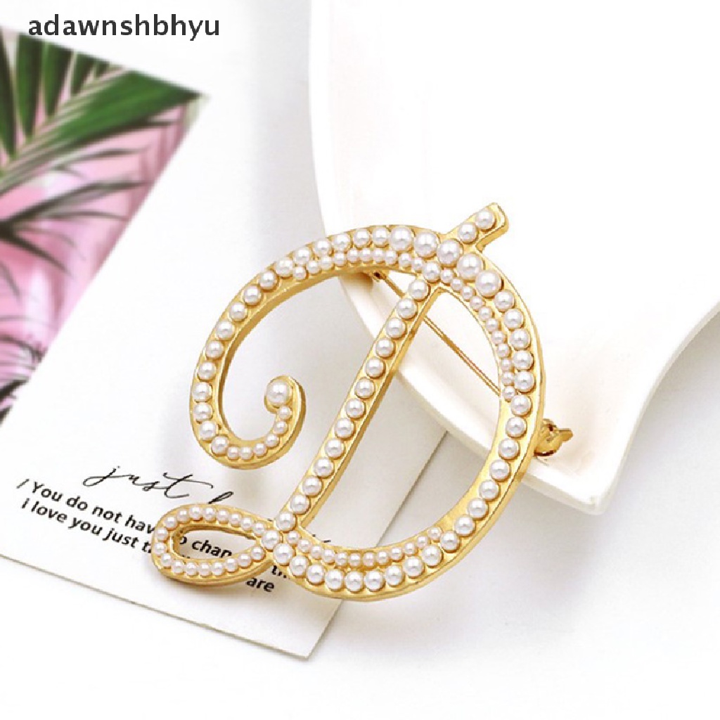 Adawnshbhyu 1pc Bros Elegan Korsase Perhiasan Mutiara Pin Huruf Inggris  Id