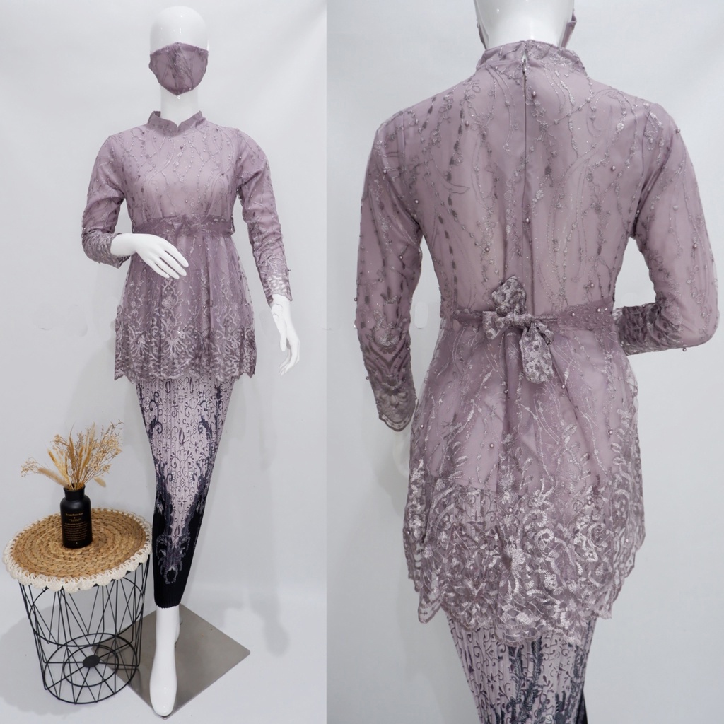 SHOPASHOP SOLO Batik Kebaya Blouse Brokat Rempel Kerah Shanghai