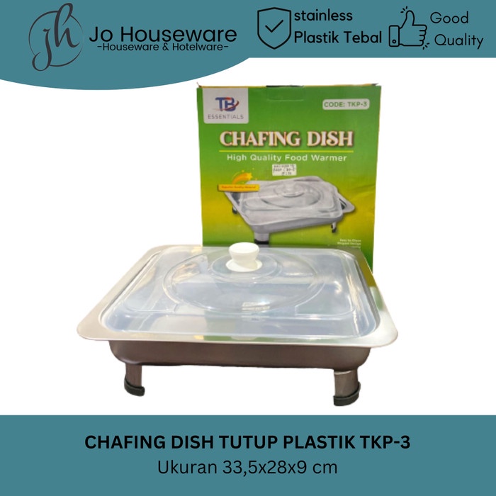 Chafing Dish segi tutup plastik tempat/ makan prasmanan tebal TKP