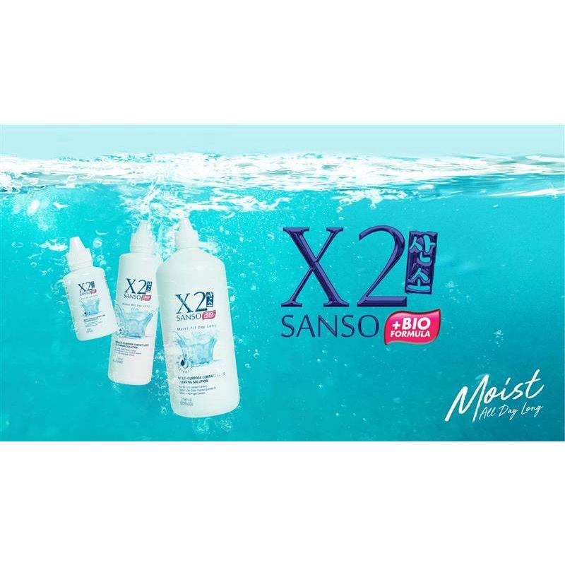 X2 SANSO + Bio Formula Cairan Softlen / Air Pembersih Softlens +Bio / 60ml - 120ml - 360ml