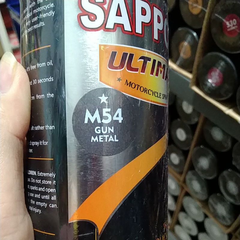 cat spray pilok pilox cat semprot sapporo ultimate saporo M54 gun metal Abu tua doff dof matte 400ml