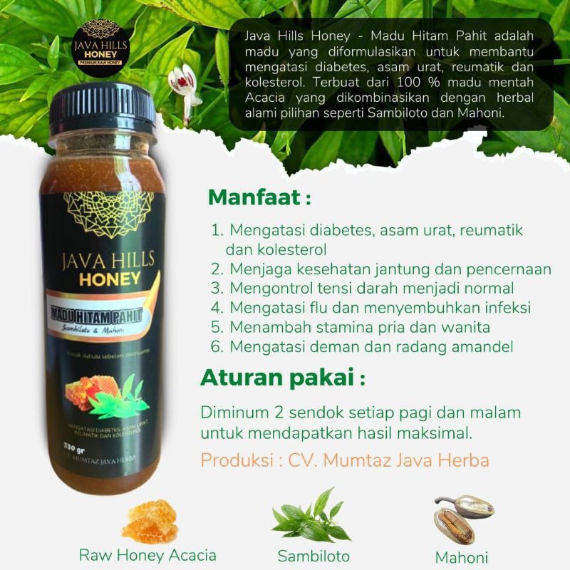 

Madu Hitam Pahit Java Hills Honey