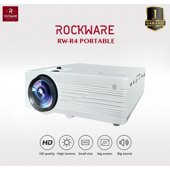 ROCKWARE RW-R4 - LED 720P Projector 1000 Lumens - FREE ANYCAST Dongle