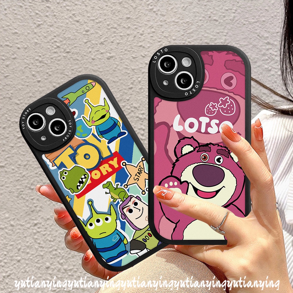 IPHONE Casing Ponsel Toy Story Lucu Kompatibel Untuk Iphone11Xr 7 8 6 6s Plus 14 13 12 Pro MAX X XS MAX SE 2020kartun Strawberry Bear Losto Lembut TPU Penutup Belakang