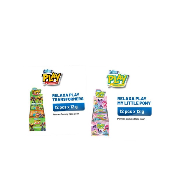 

Permen Relaxa Play Gummy Candy Little Pony / Transformers 1 Box Isi 12 pcs