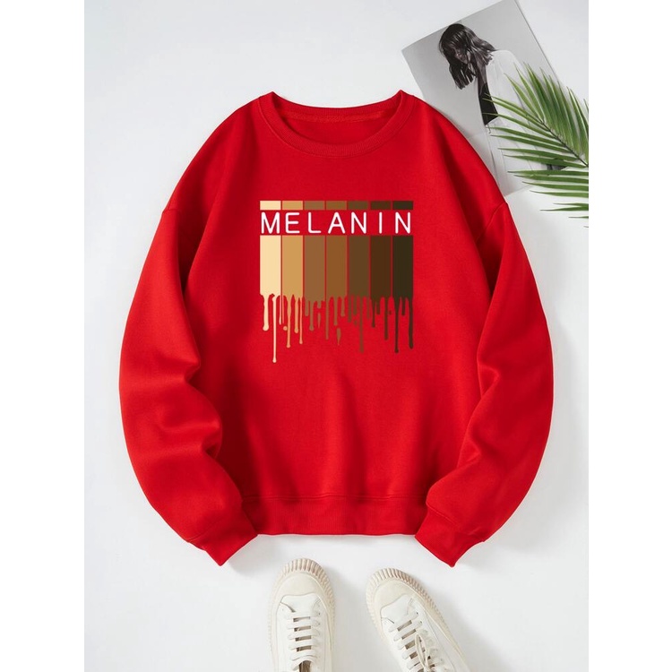 MELANIN BLOCK Sweatshirt Basic II Sweater Crewneck Print DTF II Sz M - XL Anak &amp; Dewasa ( Pria &amp; Wanita )