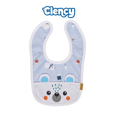 Clency Slabber Saku Print Bordir / Clemek Makan Bayi CLS504456