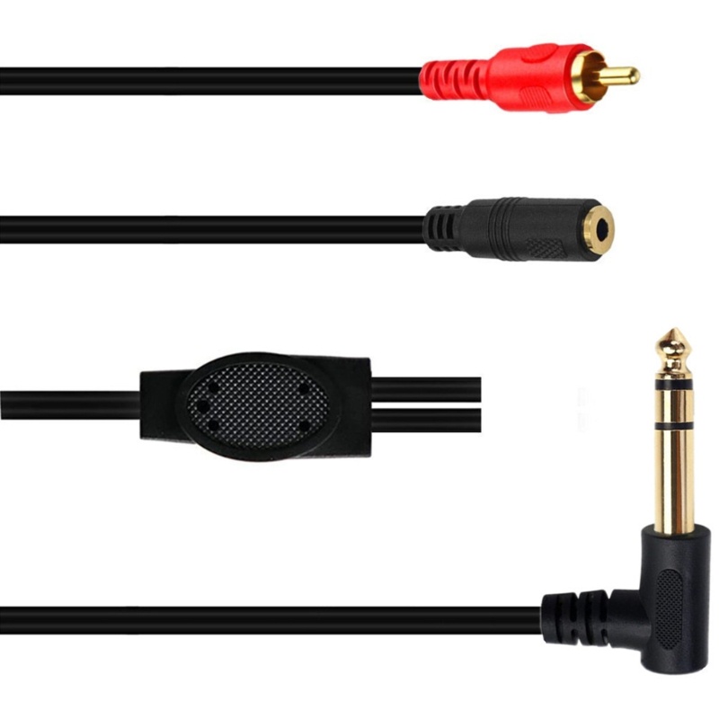 Zzz Kabel Spliter 3.5mm 1/8-inch Stereo TRS Female Ke 6.35mm 1per4 &quot;Pria Y 6.35mm Ke RCA Male Cable