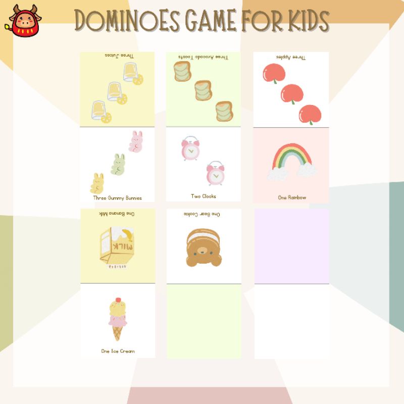 Dominoes Game for kids Kartu educational dominoes domino gaplek untuk anak for fun belajar bermain