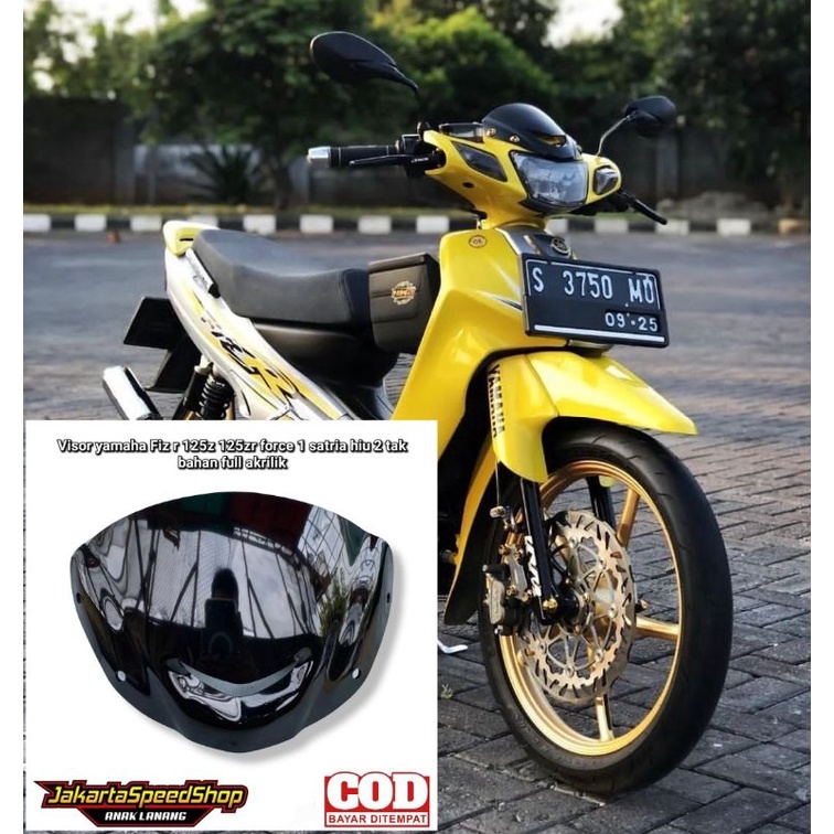 Visor yamaha fizr f1zr pnp 125z 125zr bahan full akrilik warna hitam kilap universal