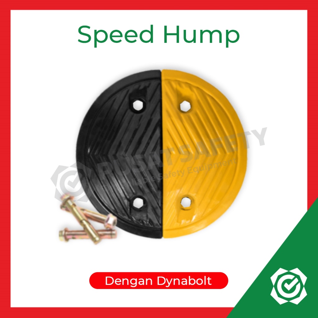 Rubber End Cap Speed Bump Dengan Dynabolt Ujung Polisi Tidur Karet