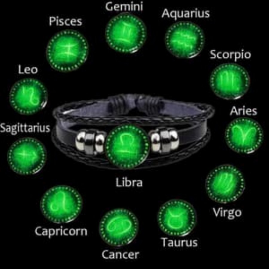 Gelang zodiac glow in the dark aksesoris tangan perhiasan zodiak libra