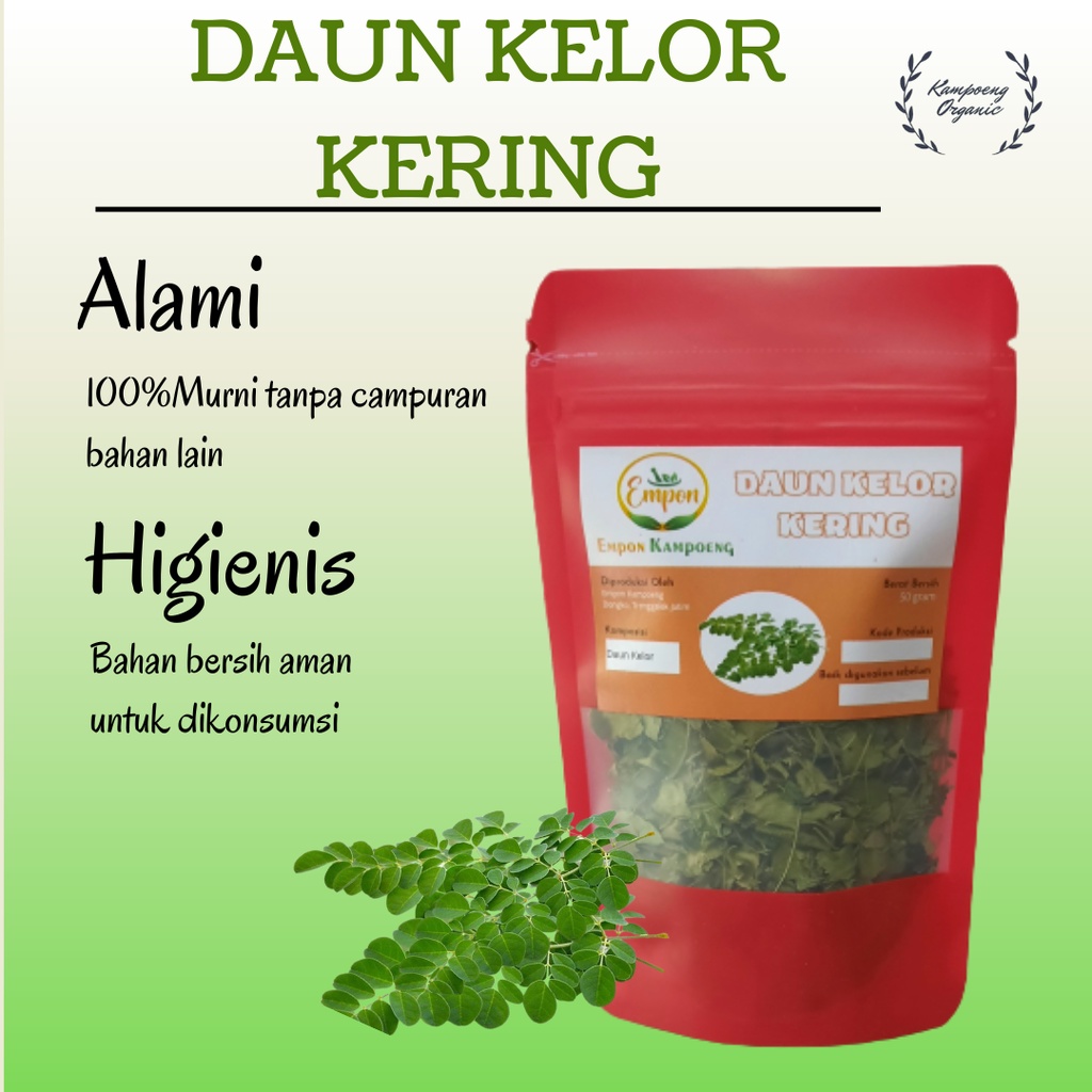 

Daun Kelor Moringa Kering Minuman Jamu Herbal Tradisional Asli Alami Murni Organik