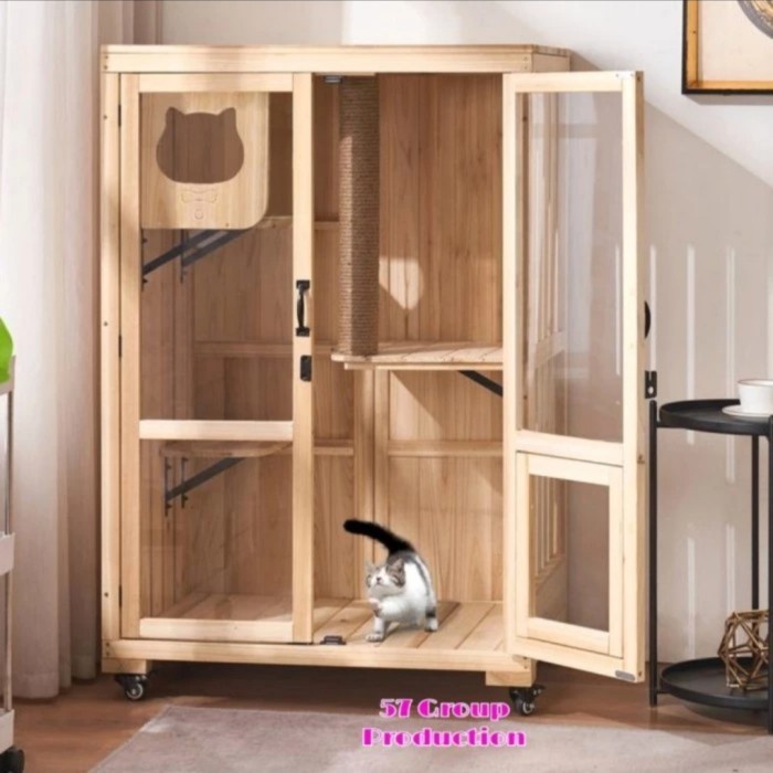 Rumah kucing kayu jepara premium. cat house / cat tree kucing