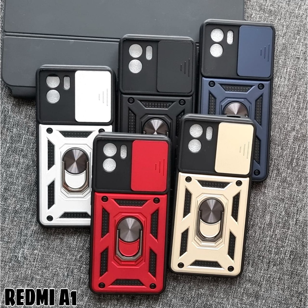 VIVO Y16 CASE HARDCASE SLIDE RING TRANSFORMER SLIDE CAMERA 2 IN1 + RING STAND BISA PUTAR