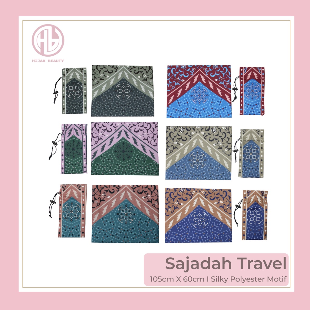 Sajadah Travel Motif Ukuran Jumbo - Free Pouch