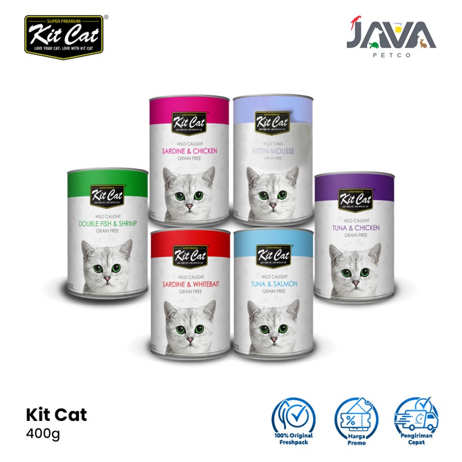 makanan basah kucing kitten kaleng 400gr kit cat - makanan kucing kitten