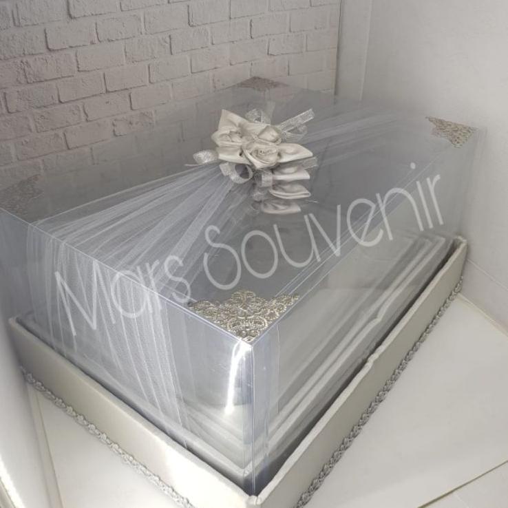 

Garansi Tidak Rusak Kotak Hantaran - Seserahan Mika Tile 1 Set Isi 4 Box UK Sedang-