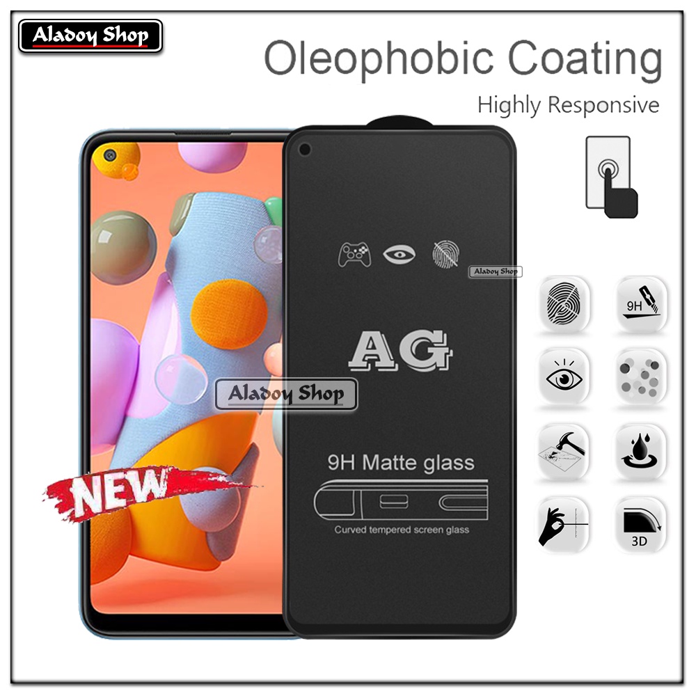 Paket 3IN1 Tempered Glass Layar Matte Anti Glare Samsung A11/M11 Free Tempered Glass Camera dan Skin Carbon