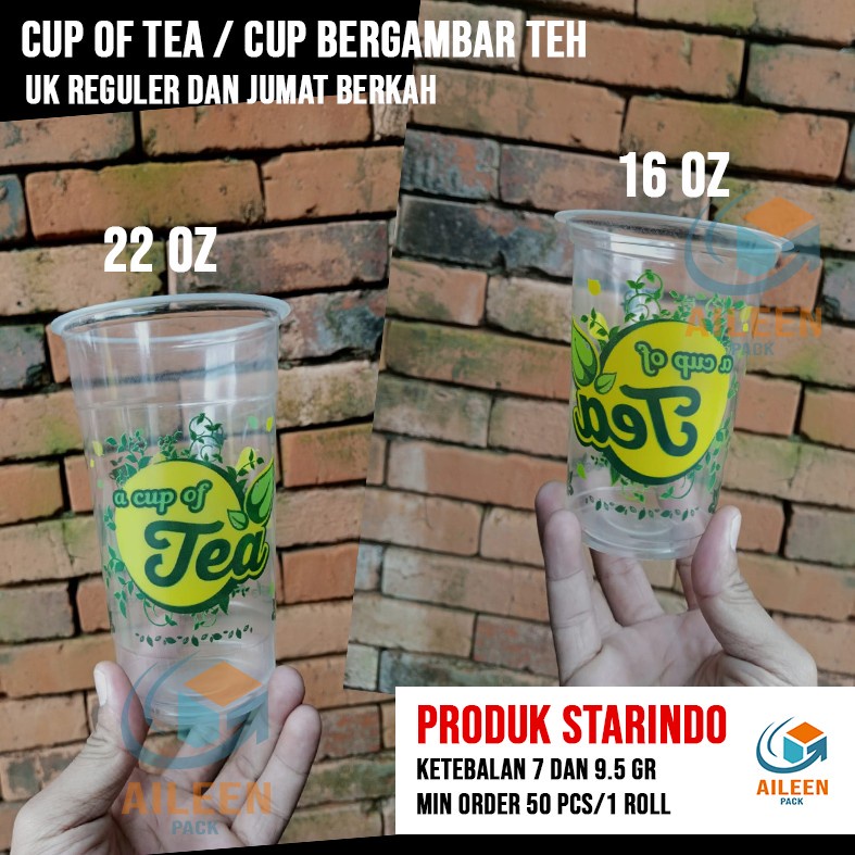 Jual Gelas Cup Plastik Motif Teh Cup Of Tea Starindo 16oz Dan 22oz Shopee Indonesia 5249