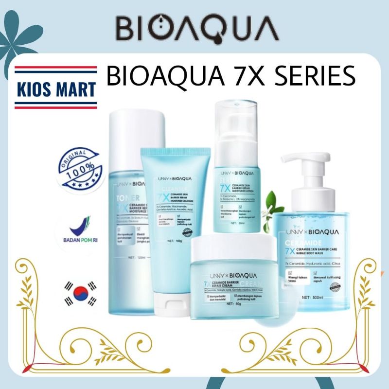 Bioaqua 7x Ceramide Skin Barrier Repair Moisturize Cream 50g / Toner 120ml / Lotion 30ml / Body Wash 500ml