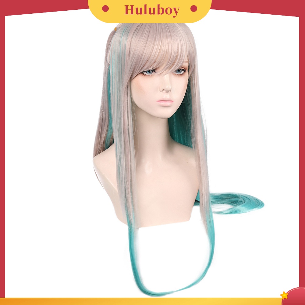 Wig Rambut Sintetis Model Panjang Lurus Warna Gradasi Untuk Wanita