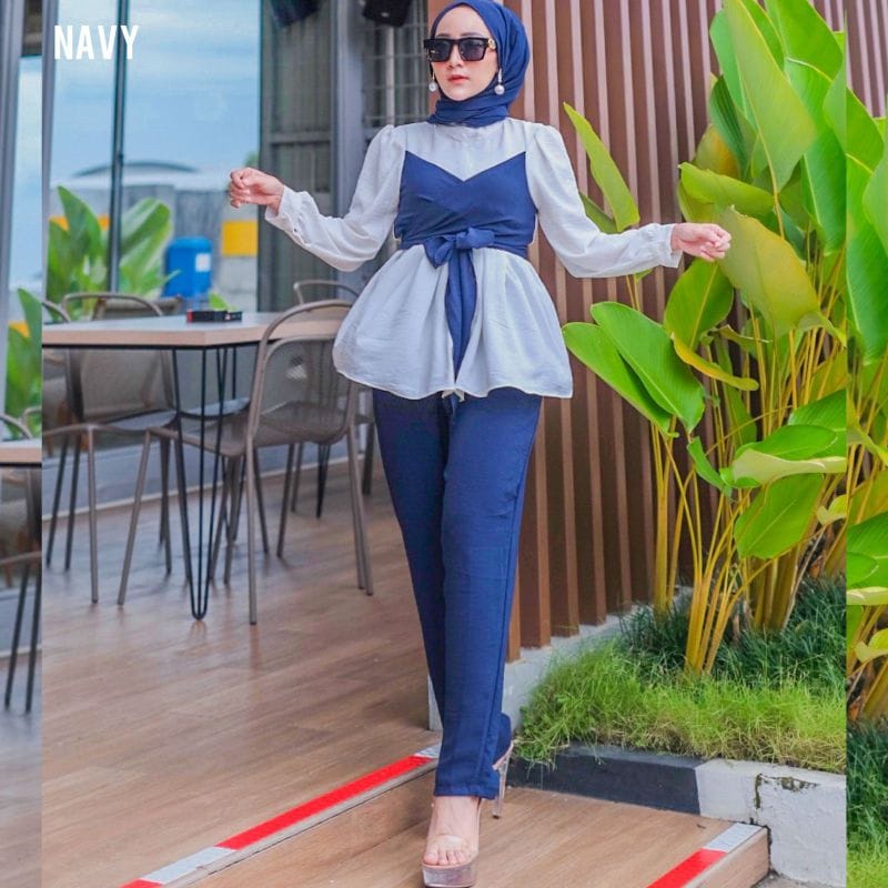 GAMIS STORE | Lesti Set l Leslar Setelan l Stelan Lesty Kejora Bilar l Cringkle Set Fit To XL OOTD Kondangan Wanita Muslim