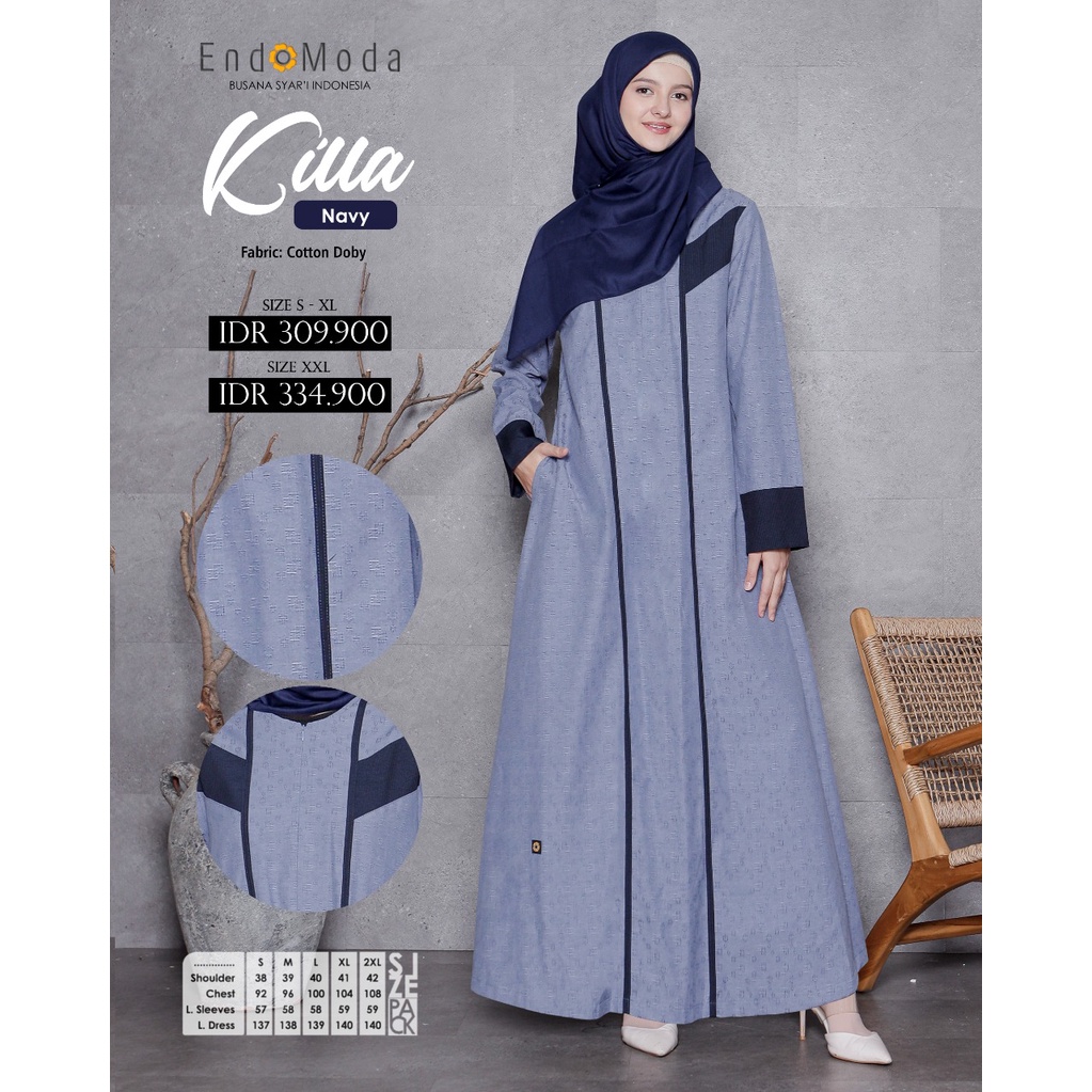 ( COD ) Gamis Endomoda Killa - Dress pakaian busana muslim wanita terbaru