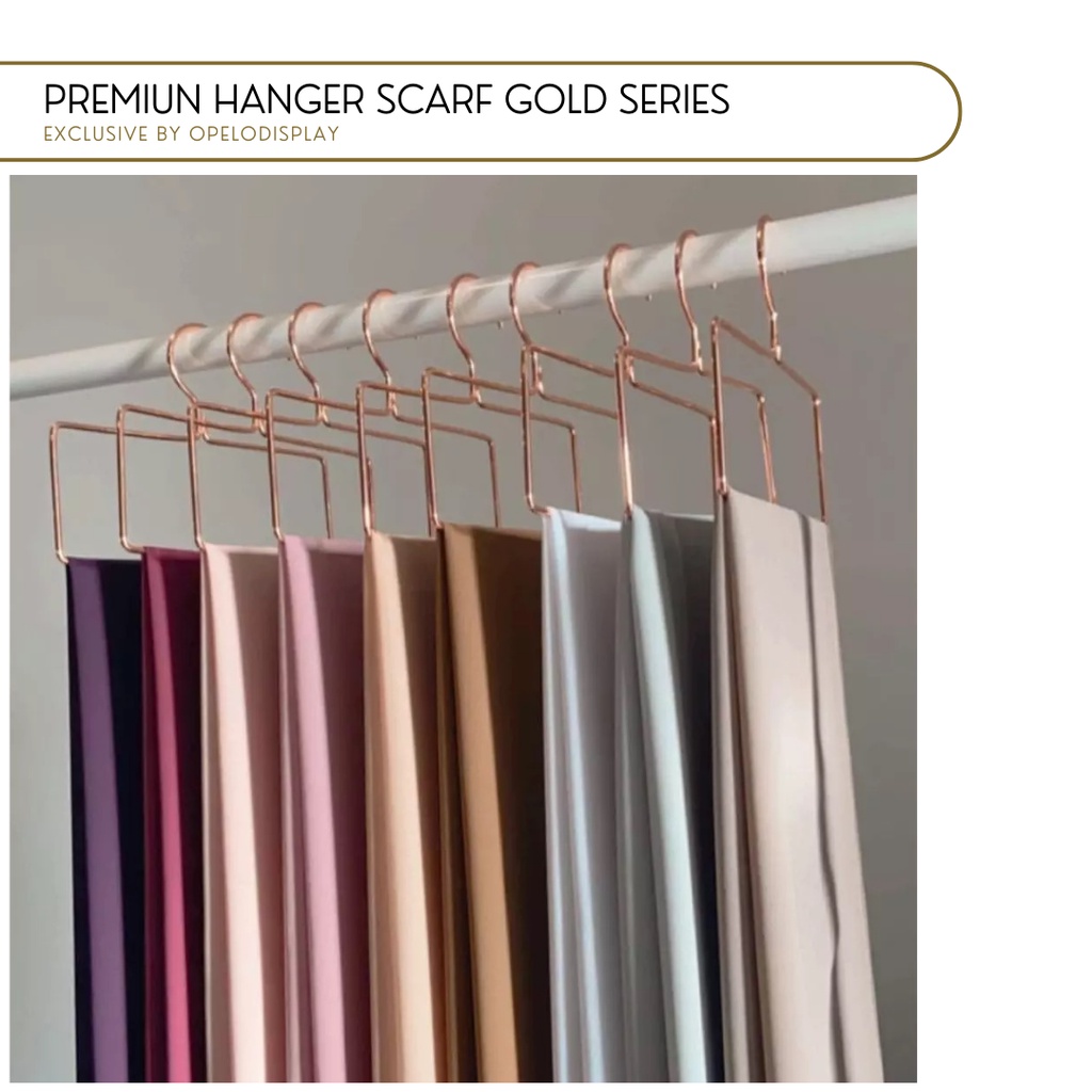 HANGER KERUDUNG PASMINA HANGER SCARF PREMIUM GOLD MIRROR SERIES SEGIEMPAT