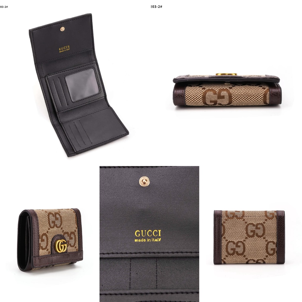 GC GG Wallet Canvas Gold Hardware 41203-2 41203-1