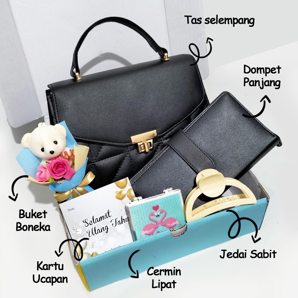 Hampers kado surabaya set hadiah ulang tahun wanita warna biru gift birthday anniversary wisuda cewek pernikahan