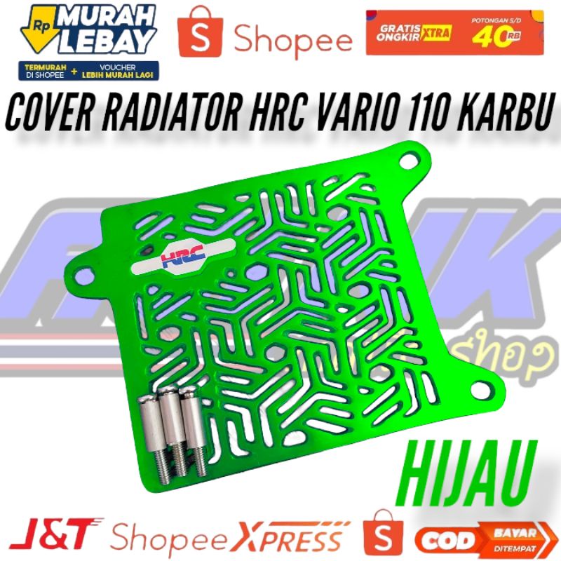 Cover radiator hrc vario 110 cnc vario karbu almunium / tutup cover radiator vario 110 cnc almunium