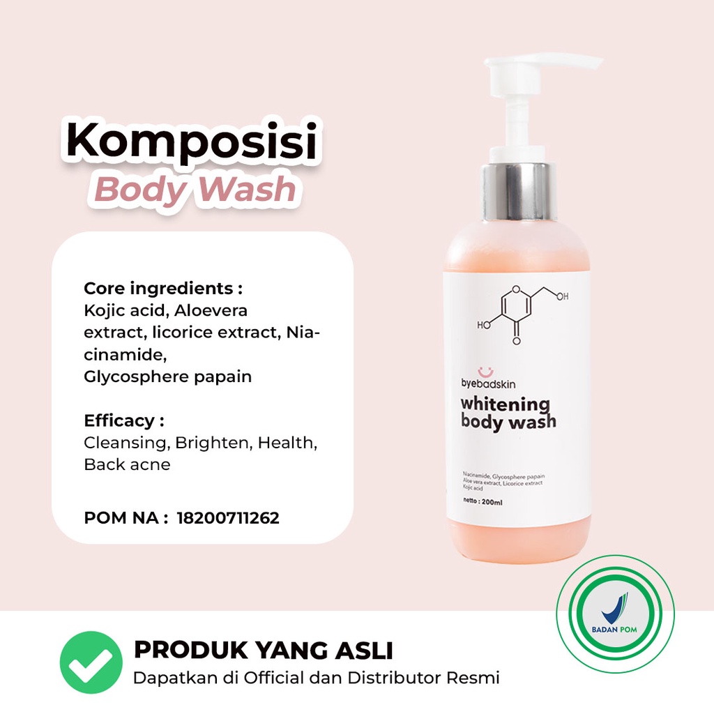 Byebadskin Bundling Hemat Glowtion dan Body Wash