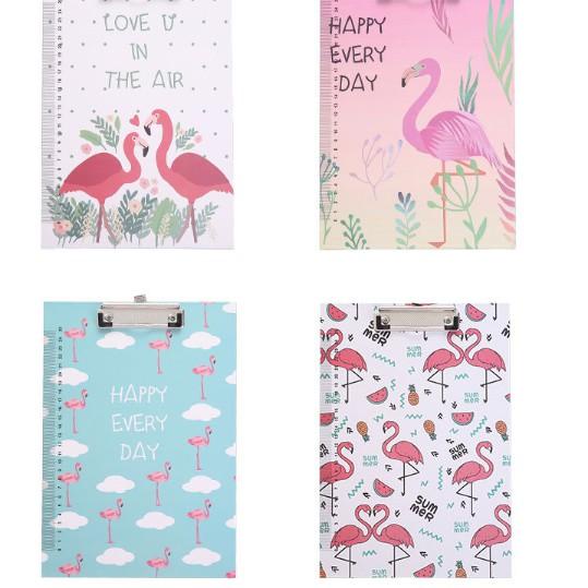 

(V>4E㊛) Papan alas ujian/ papan jalan/clipboard/ file holder A4 flamingo bisa cod