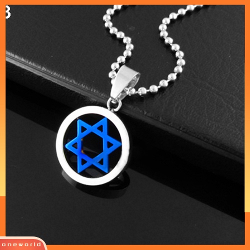 [WONE] Unisex Fashion Stainless Steel Liontin Jewish Bintang Daud Kalung Perhiasan