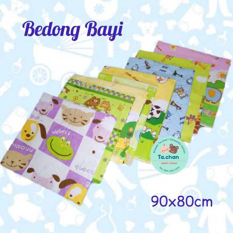 Bedong Bayi Flanel Kotak ukuran 90x80cm